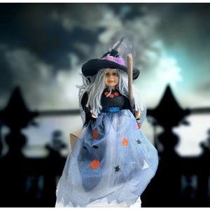 Spooky Scary Halloween Witch Holiday Fiberoptic Vintage 12" Light up Esmerelda